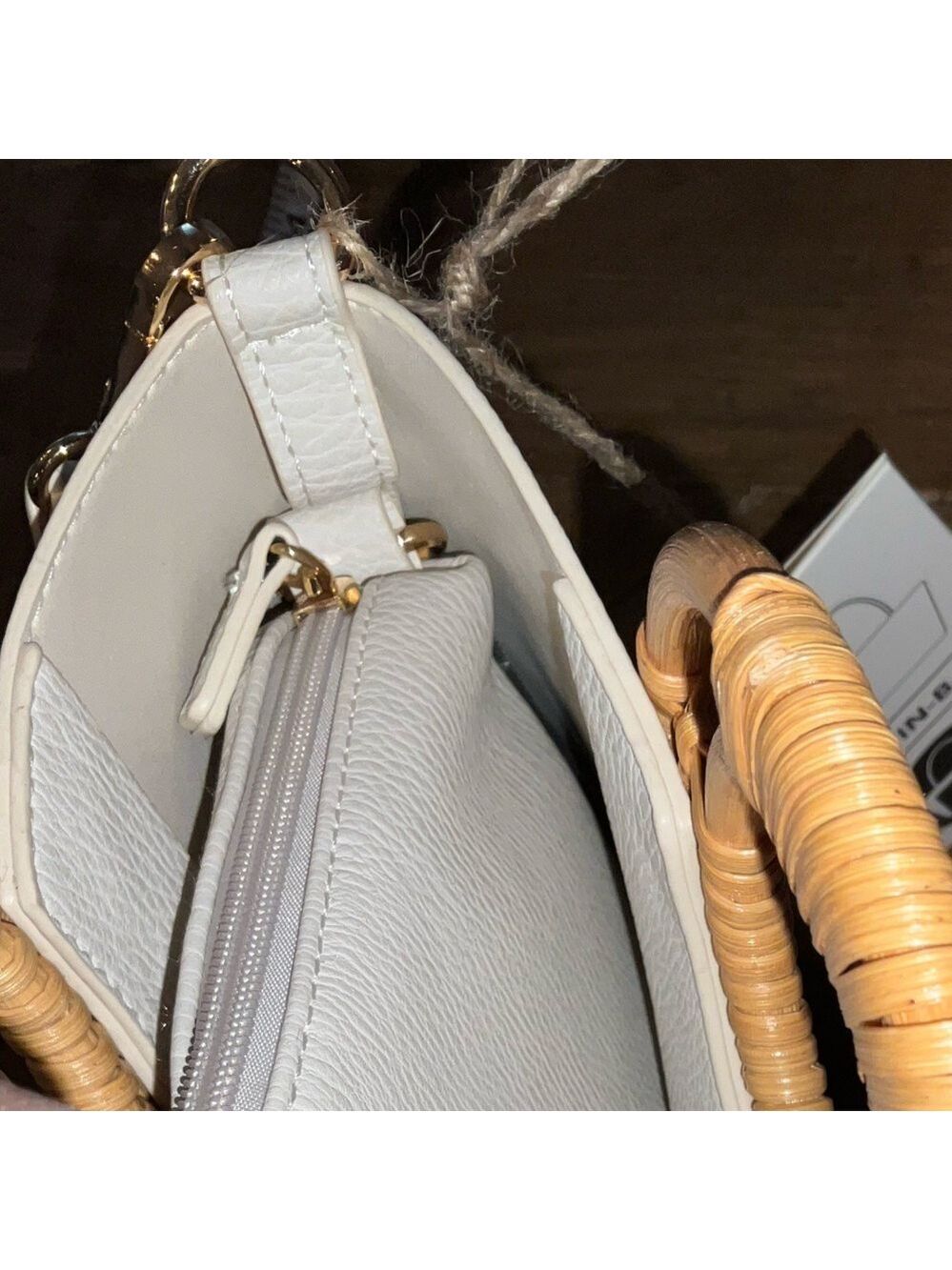 Antik kraft vegan leather bone color bag in bag purse - nwt / great for travel - Picture 8 of 8